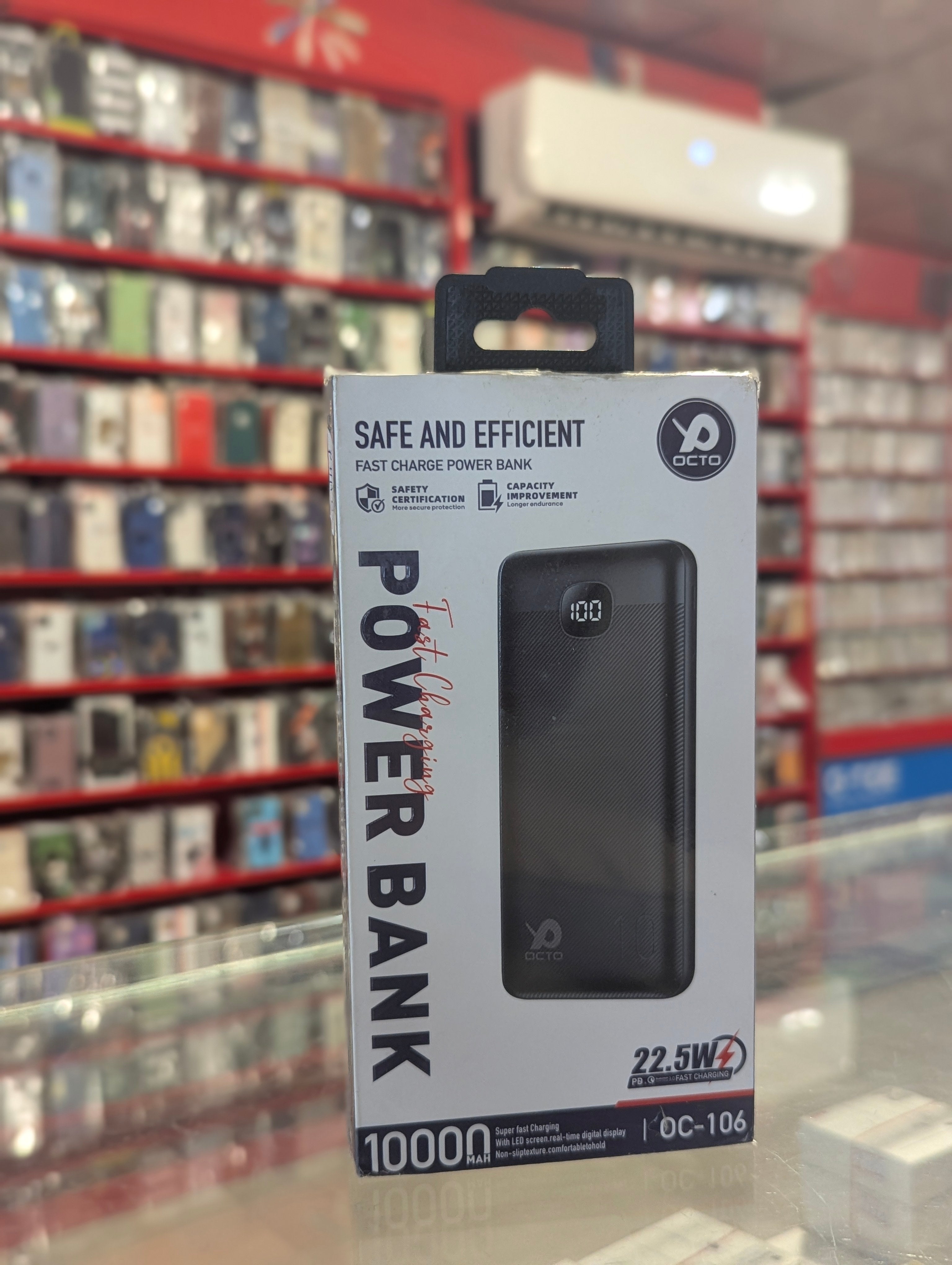 Octo OC-106 10000mAh 22.5W Fast Charging Power Bank with LED Display | Dual Output | PD & QC Support