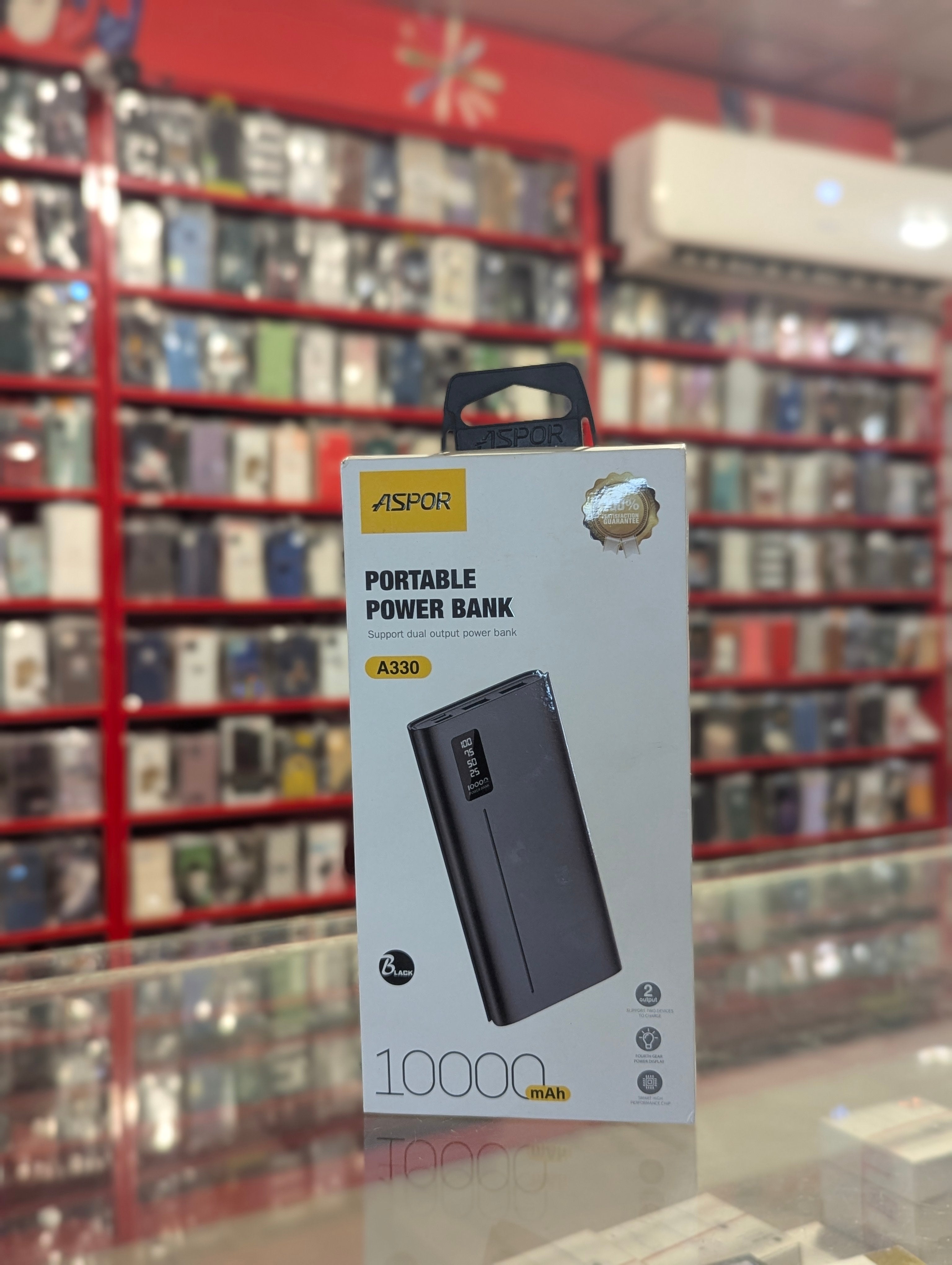 Aspor A330 Portable Power Bank 10000mAh – Dual Output | LED Display | Fast Charging