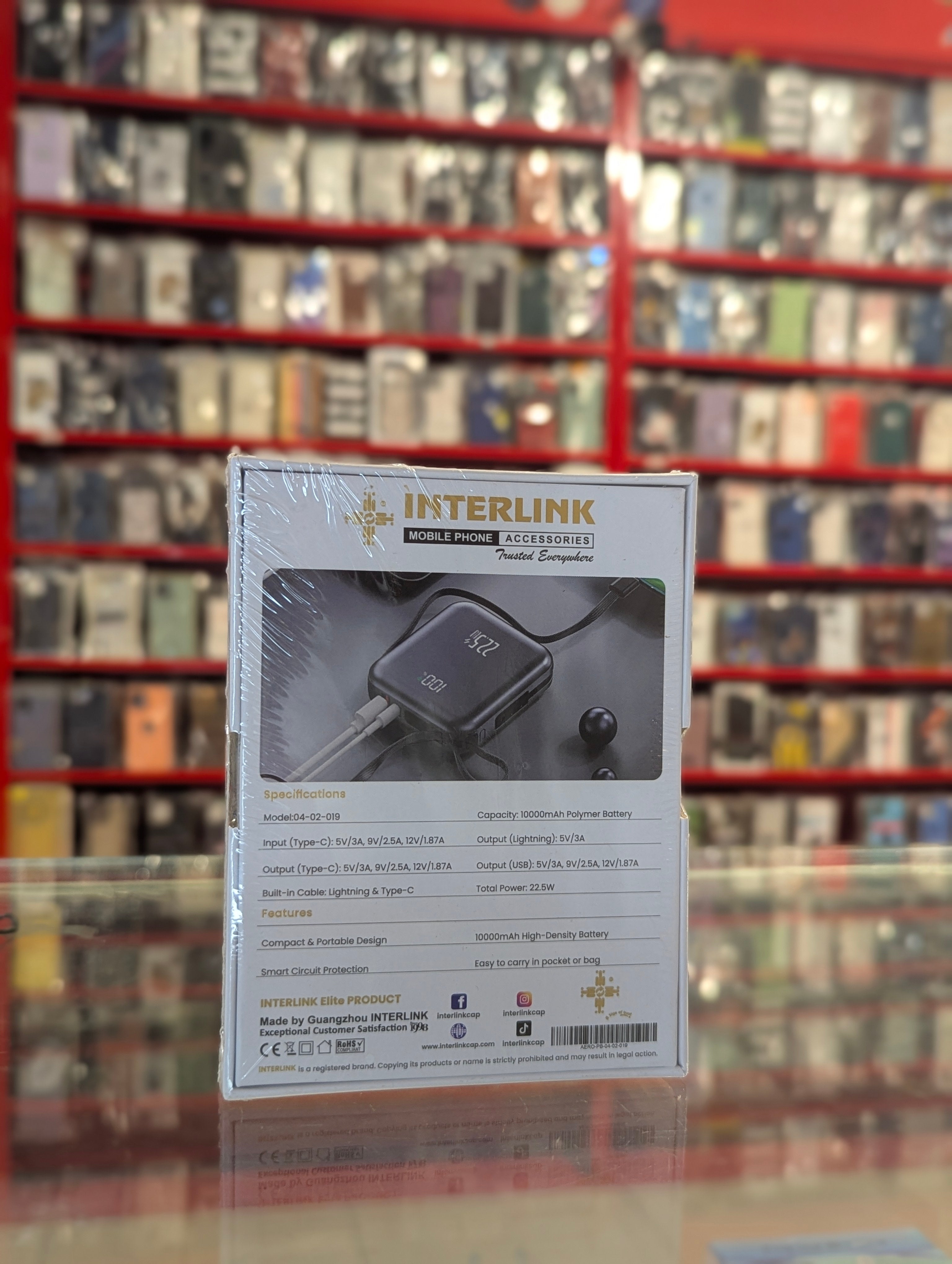 Interlink Aero 10000mAh Power Bank - Back Specs
