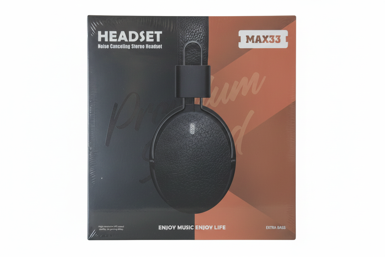MAX33 Noise Canceling Stereo Headset front view