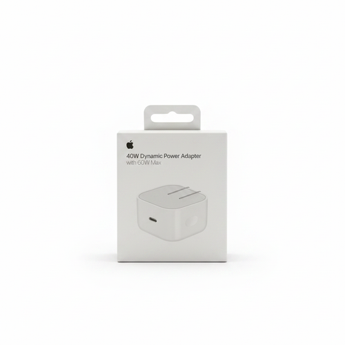 Apple 40W Dynamic Power Adapter White Background