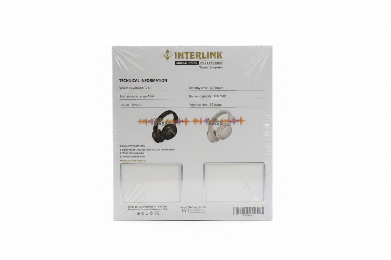 Interlink Vision Pro Wireless Headphones back technical information